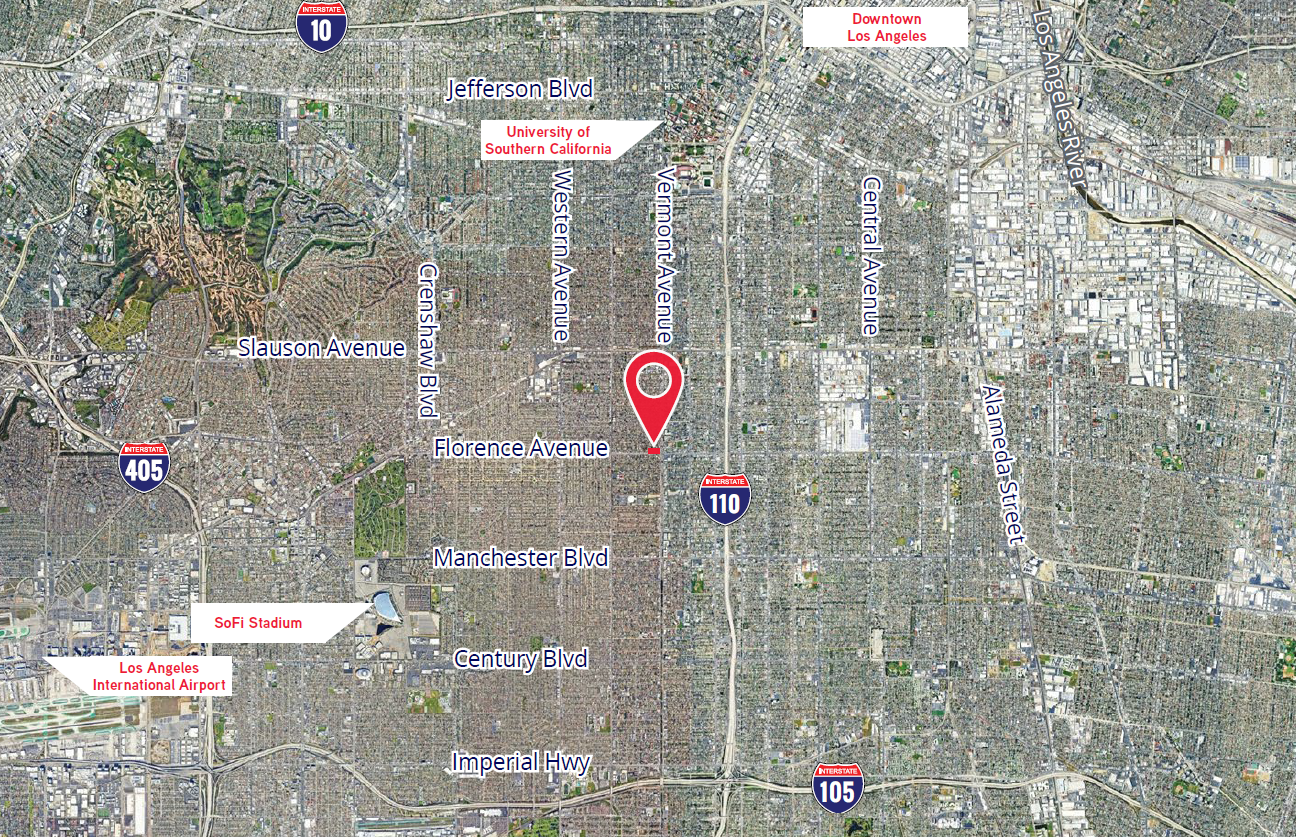 1021-1025 W Florence Location Map.png