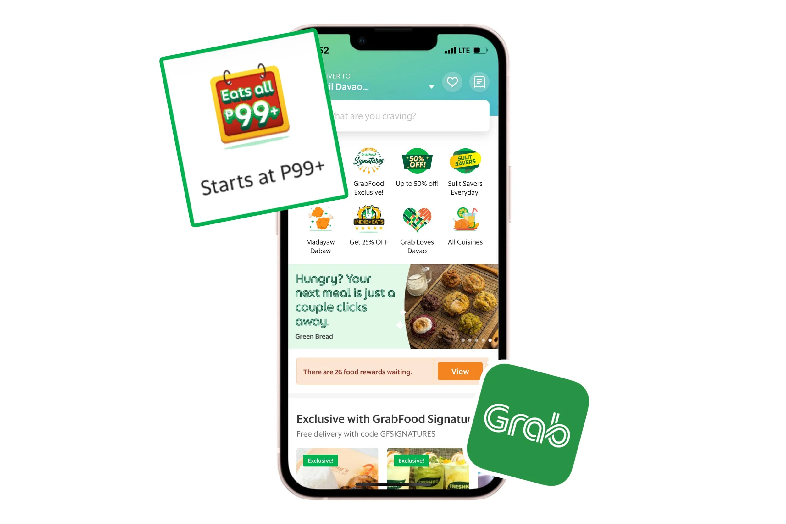 5 of my favorite Everyday Value Meals in GrabFood App, starting at P85  