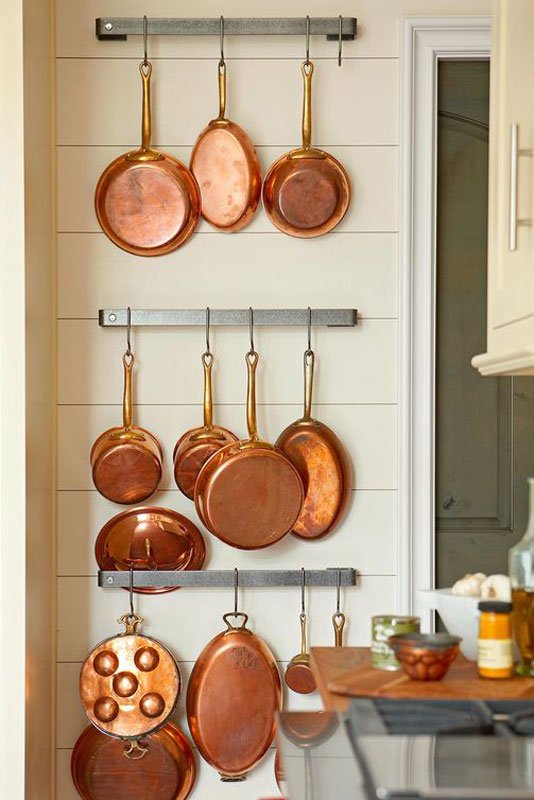 copper kitchen wall decor vintage
