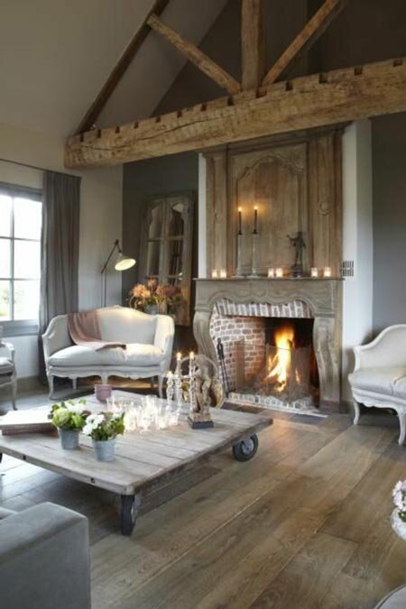 neutral french country living room