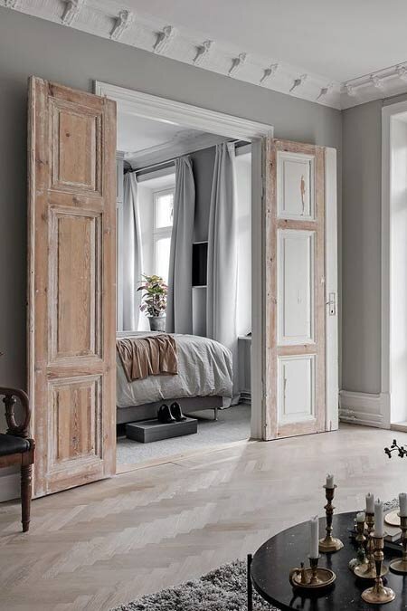 white wood inside door