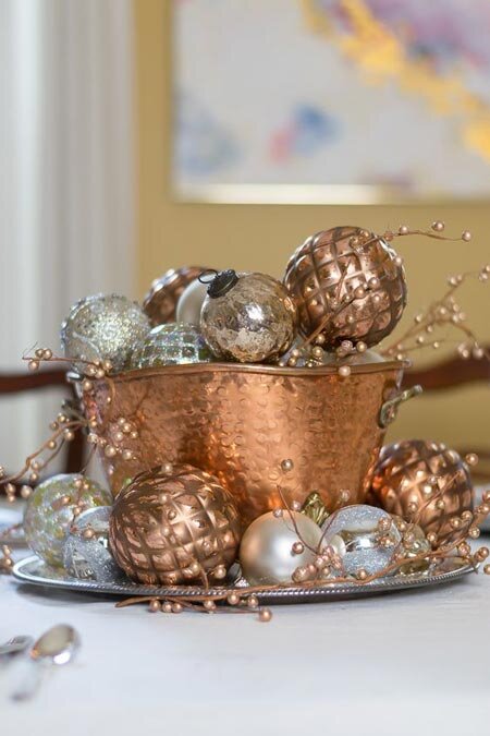 antique copper piece centerpiece