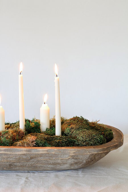 Moss bowl centerpiece DIY