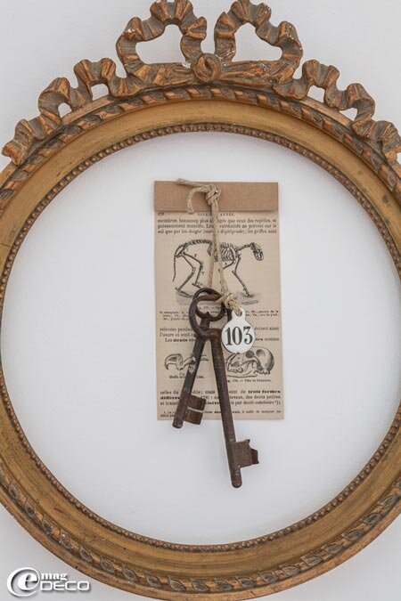 frame with old keys
