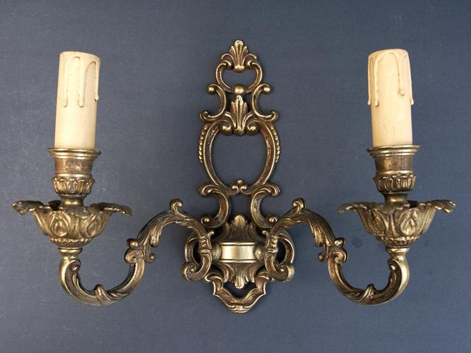Wall Italian bronze sconce with two arms