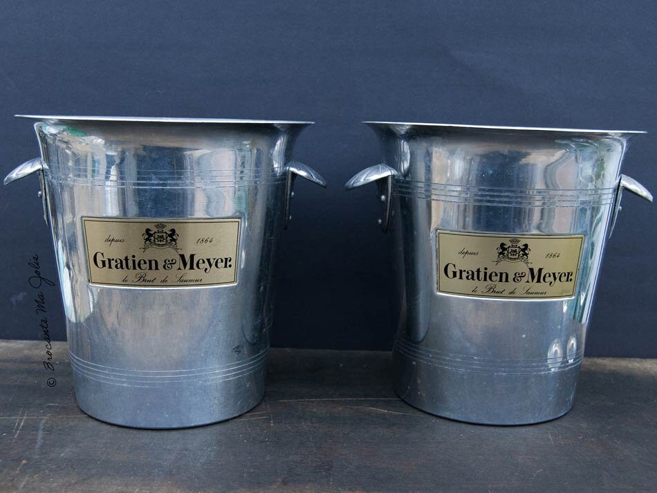 SET OF 2 vintage French champagne buckets "Gratien & Meyer"
