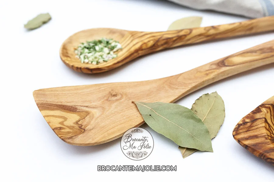 Set of 3 olive wood utensils & Provence herbs — Brocante Ma Jolie