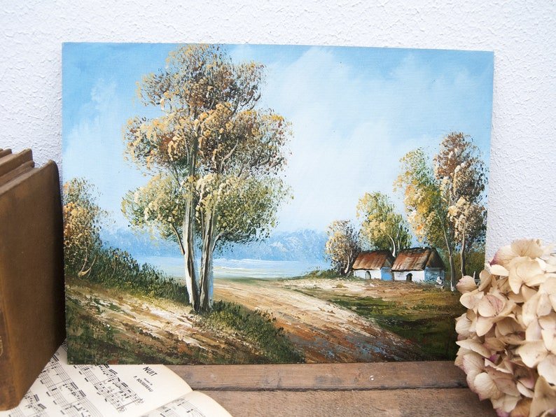 Vintage French countryside oil painting – Landscape
