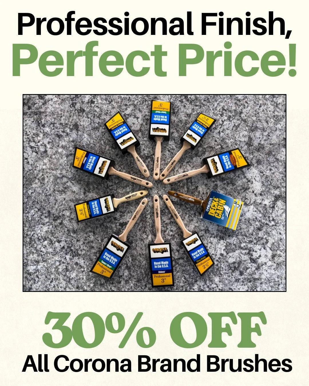 The right brush makes all the difference! Stock up on your favorite Corona brushes now- 30% off while supplies last🖌️✨