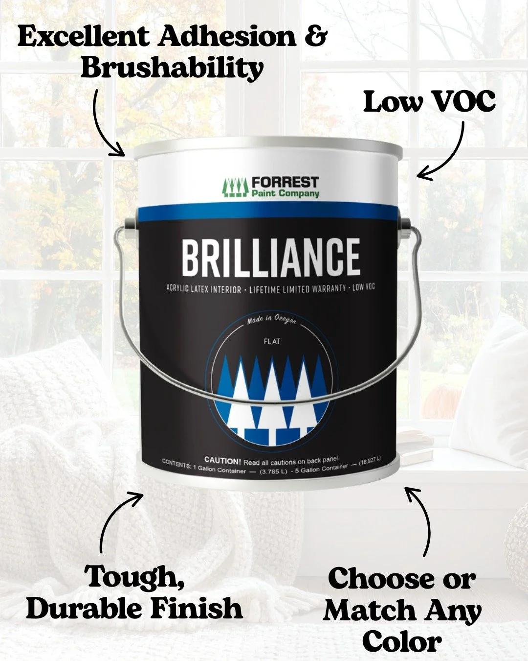 A paint that lives up to its name ✨ Brilliance offers great coverage, strong adhesion, and a long-lasting finish- made right here in Oregon.