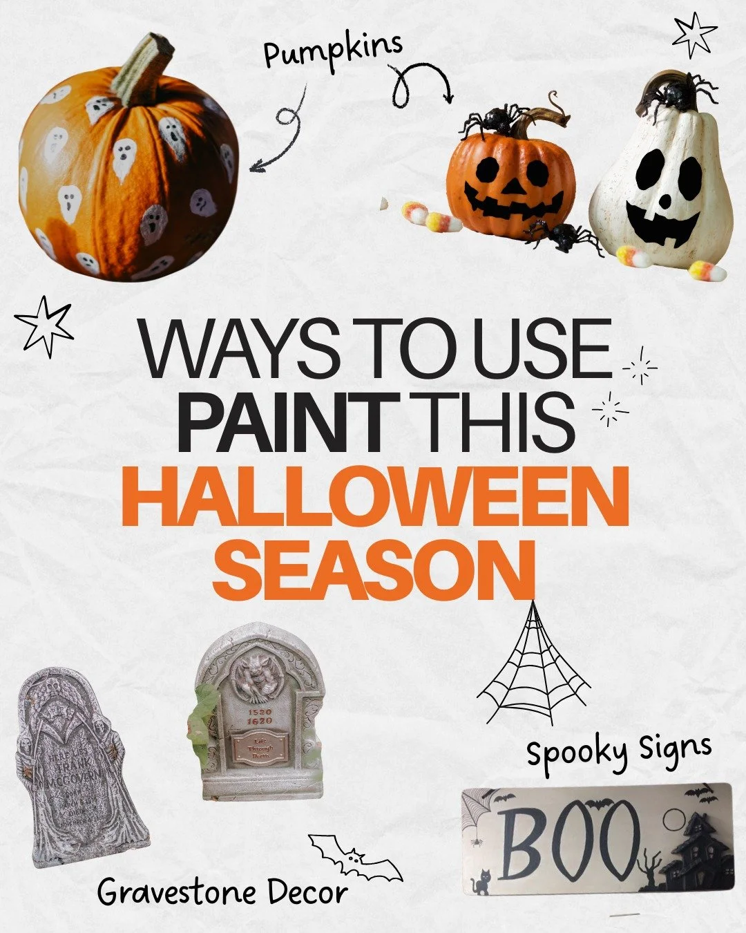 Get creative this weekend with some easy paint projects to get in the Halloween spirit! Whether it's pumpkins or gravestones, it's a fun way to decorate and use leftover paint 🎃