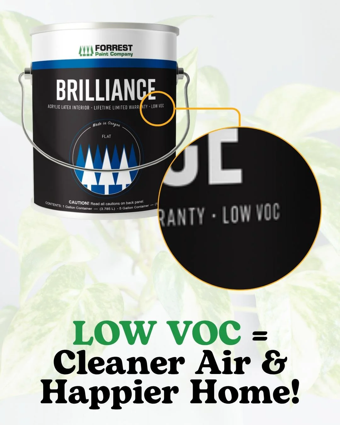 Low-VOC paint = fewer fumes and fresher air.
Our Interior Brilliance line gives you rich, lasting color with a cleaner formula &mdash; better for you, your family, and the planet.
And as the weather cools, it helps make your home feel even cozier thi