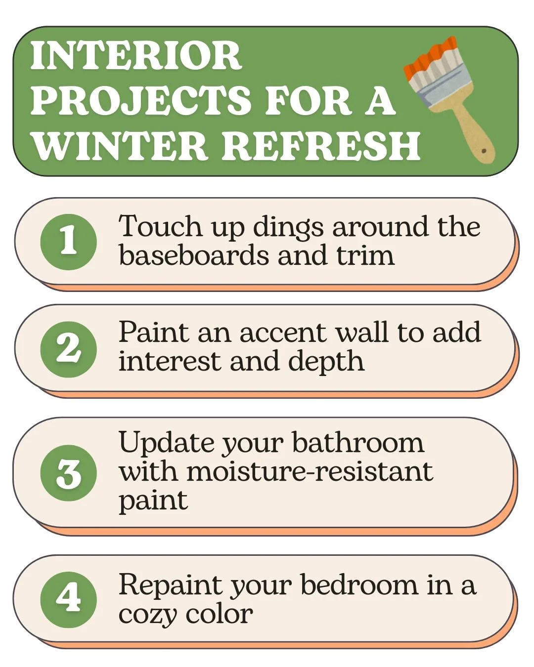 Winter is the perfect season for indoor refreshes ❄️🎨
A few small paint projects can make your space feel brighter, warmer, and ready for the months ahead. Here are some easy ideas to tackle while you&rsquo;re cozied up inside!

#ForrestPaint #Winte