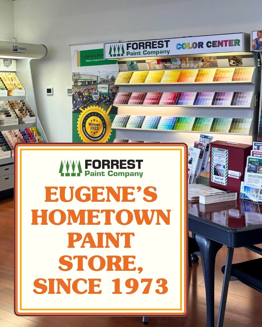 Forrest Paint has called Eugene home for over 50 years, and we&rsquo;re proud to serve the community that built us. Here&rsquo;s to local roots and colorful homes. 🎨🌲

#ForrestPaint #EugenesHometownPaintStore #ShopLocalEugene #SupportLocalBusiness 
