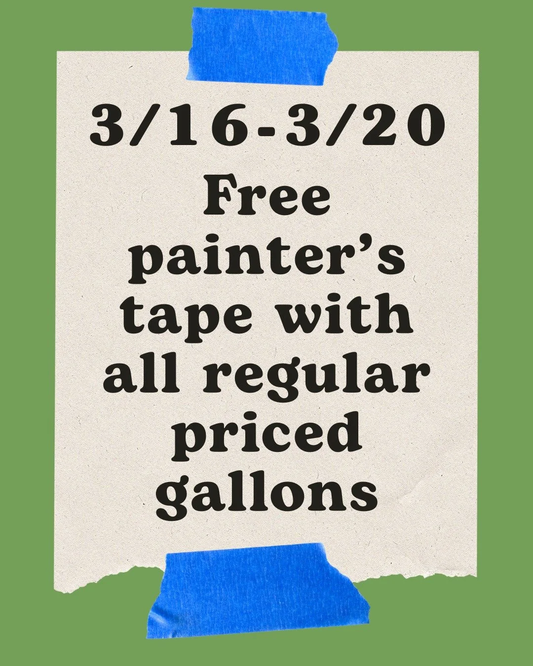 One more day to score free painter&rsquo;s tape with any regular-priced gallon!
Can&rsquo;t make this week&rsquo;s sale? No worries &mdash; we&rsquo;ve got new weekly deals every Monday. Keep an eye on our stories for a first look.

#ForrestPaint #Pa