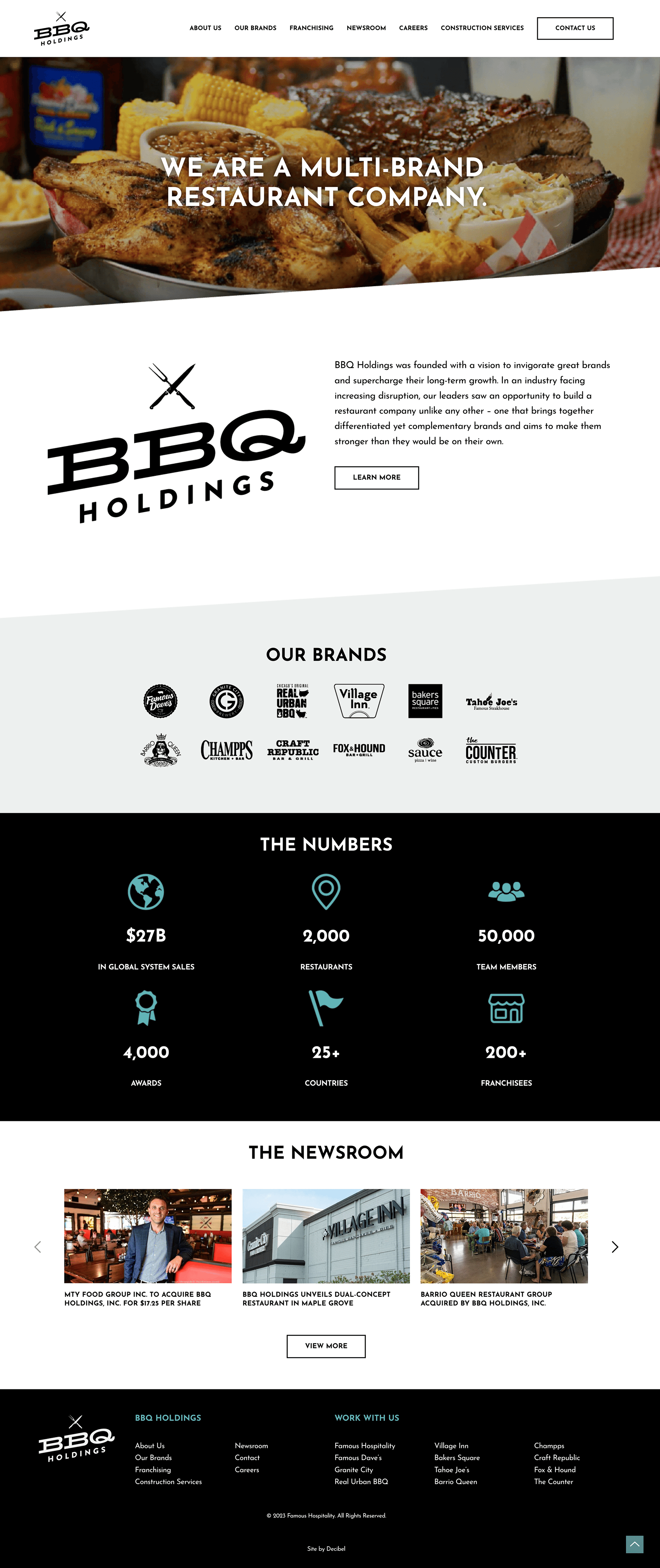 BBQ Holdings website design