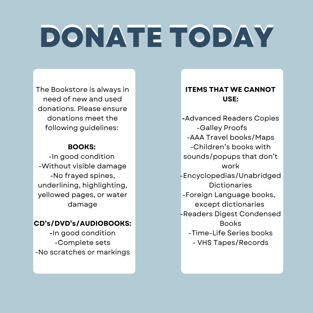 What used items to donate (and not donate) to the Friends