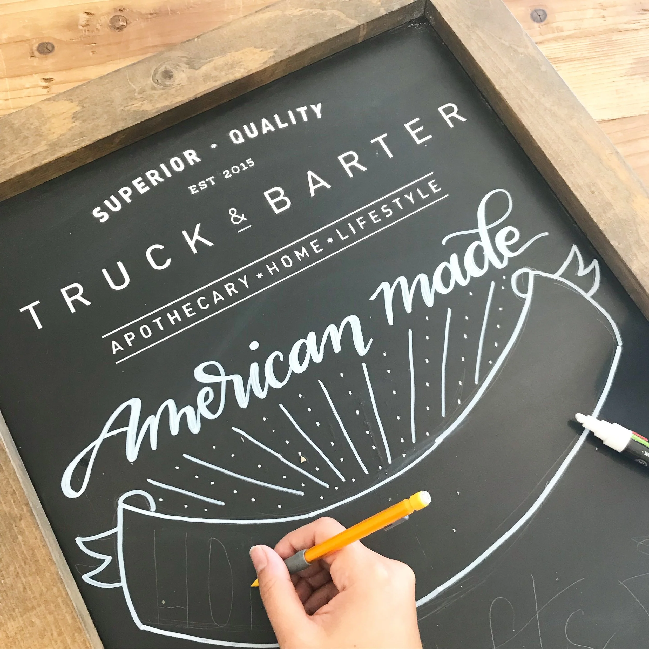 HoneyteaCalligraphy_COMMERCIALART_CHALKBOARDSIGN_truckandbarter-2.JPG