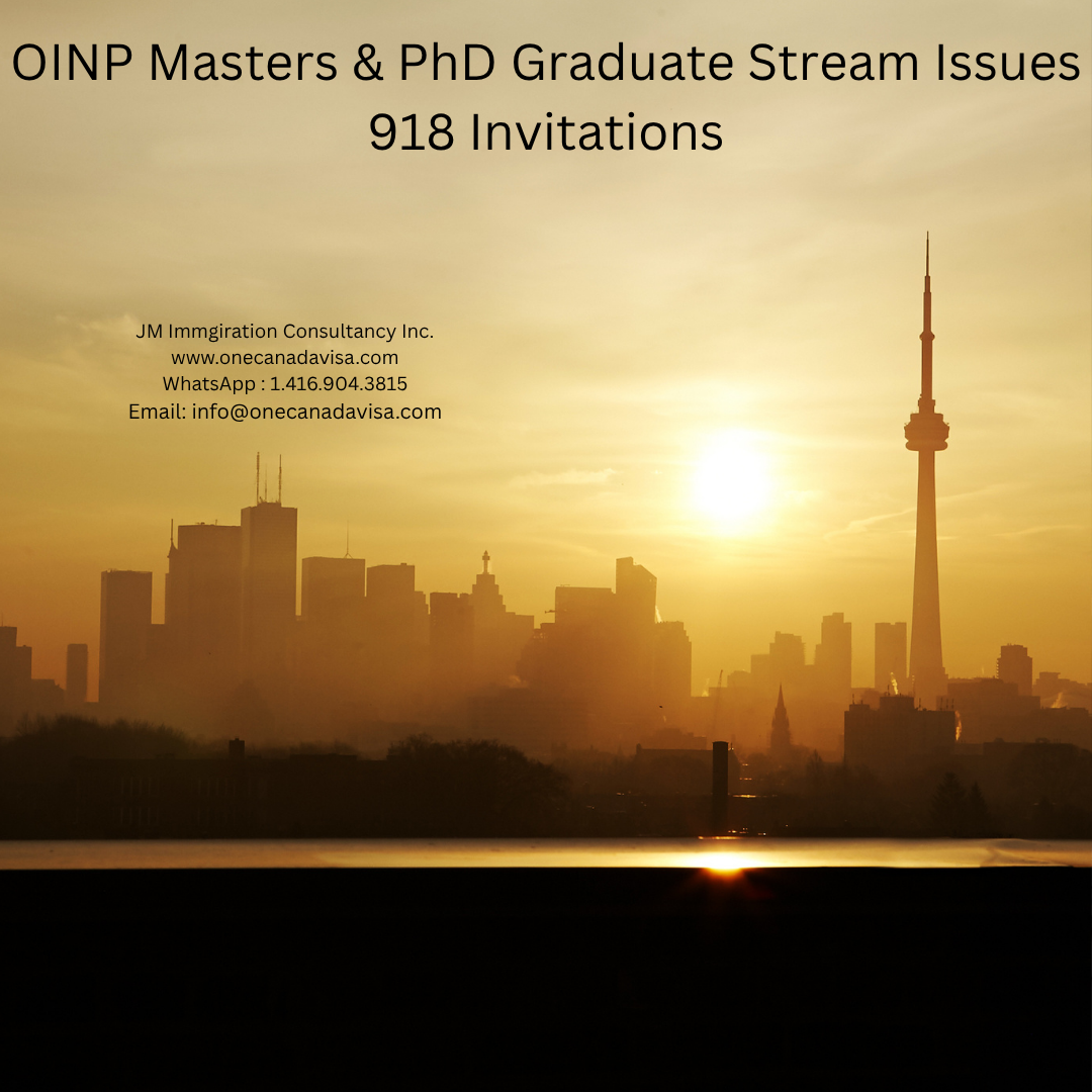 OINP Masters &amp; PhD Graduate Stream Issues 918 Invitations!