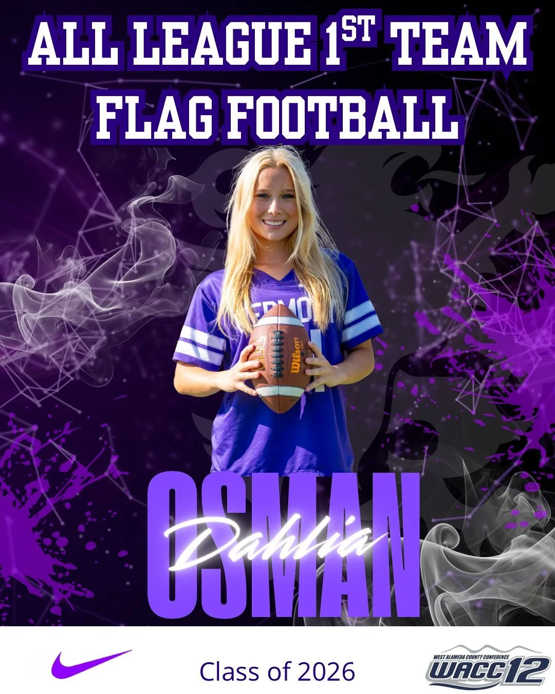 Flag Football WACC12 All League Selections #gohighlanders #piedmont #hssports