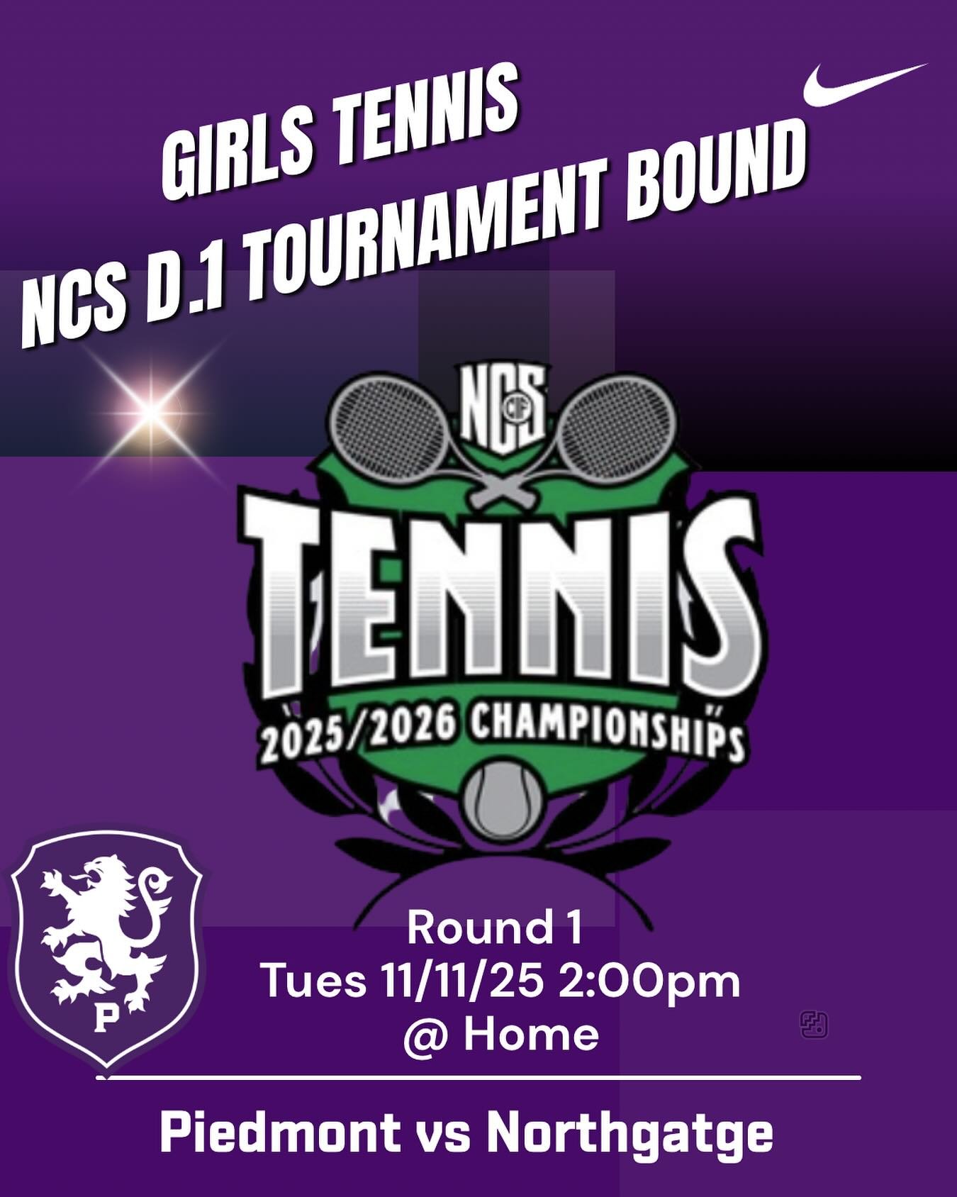 Girls Tennis is headed to the CIF NCS Div1 Playoffs. Piedmont hosts Northgate Tuesday 11/11/25 at 2pm. #gohighlanders #piedmont #hssports #playoffs
