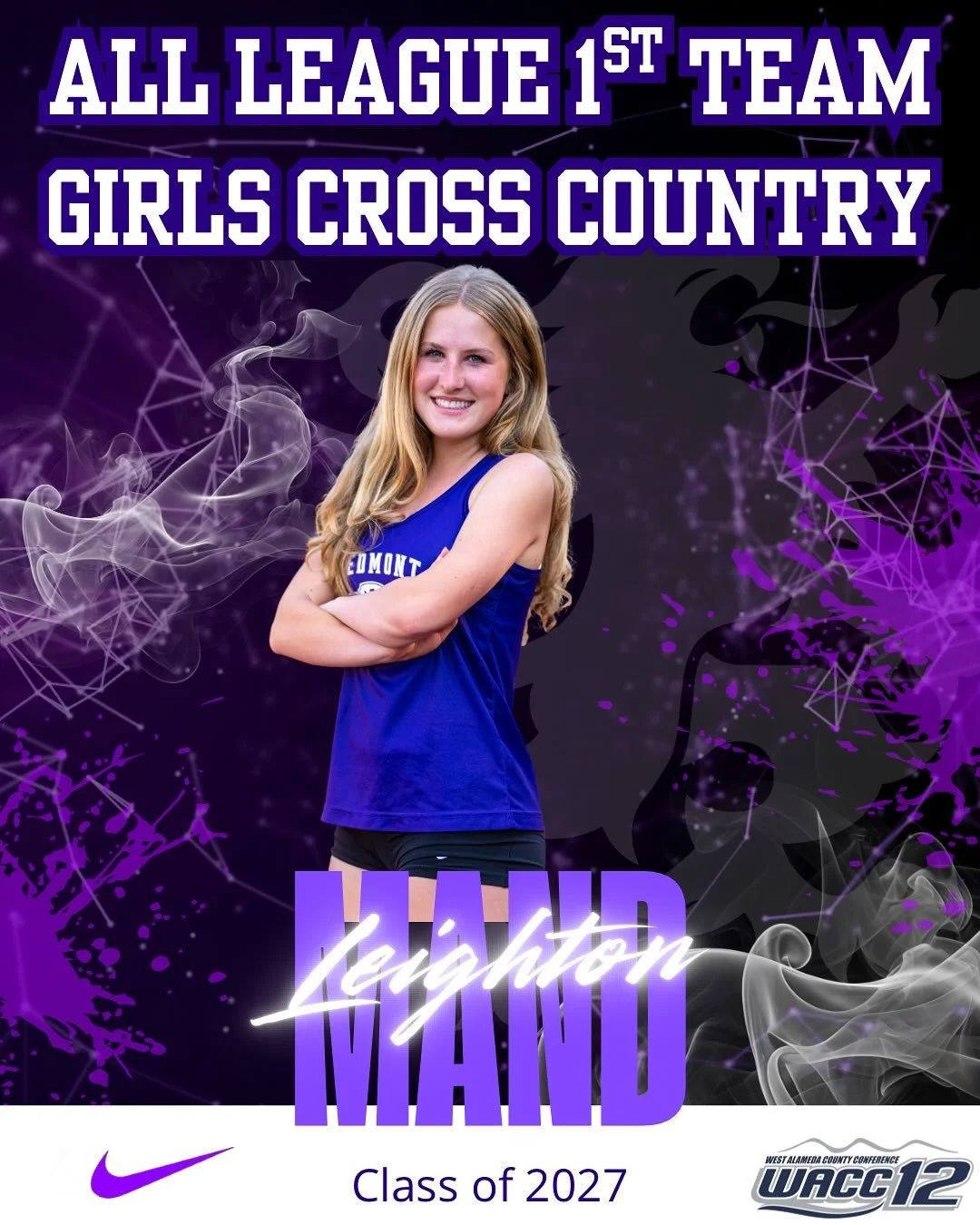 Cross Country WACC12 All League Selections #gohighlanders #piedmont #hssports #allleague