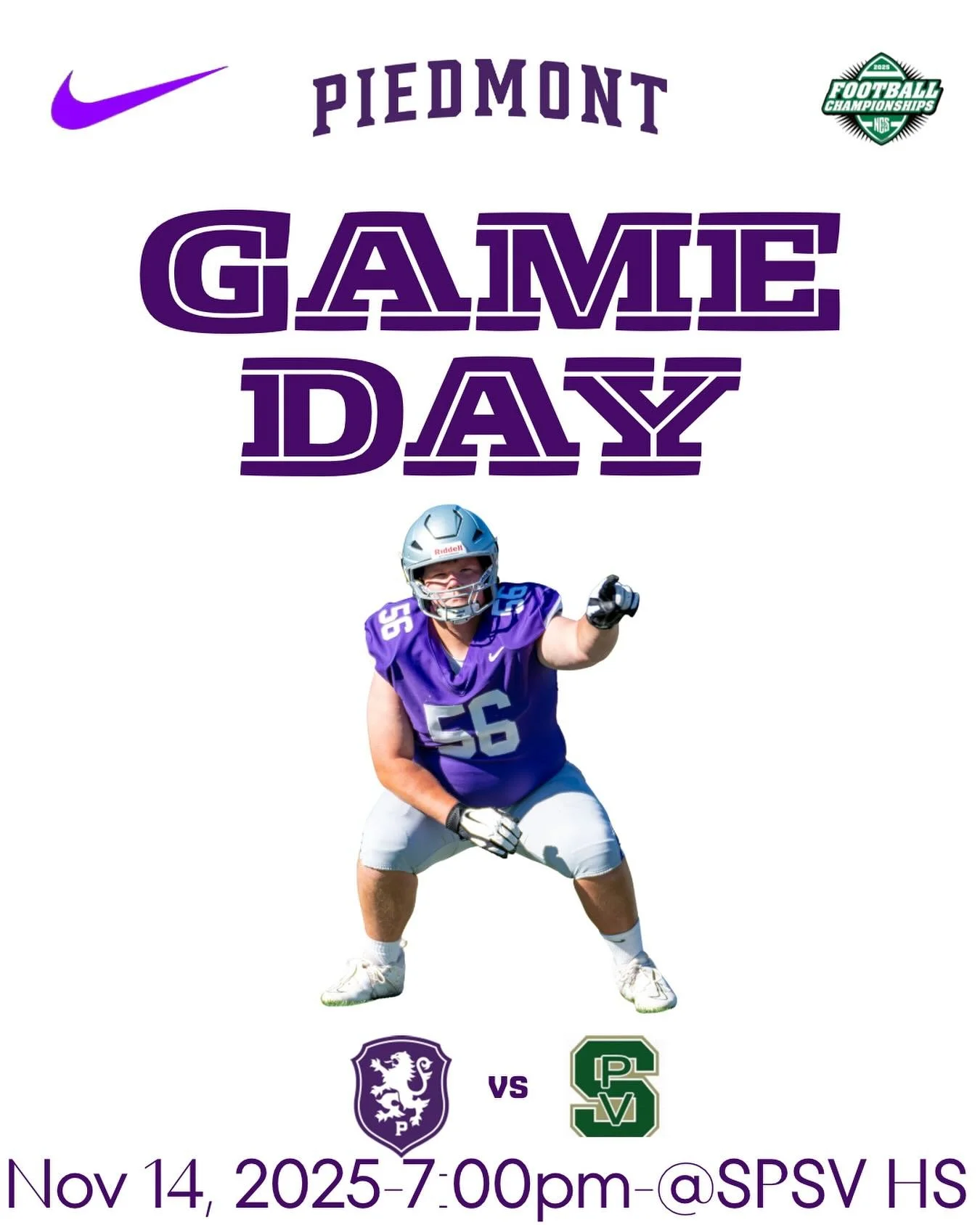 CIF NCS Playoffs Round 1 tonight at St Patrick-St Vincent HS at 7pm. #gohighlanders #piedmont #hssports #playoffs #thisishsfootball