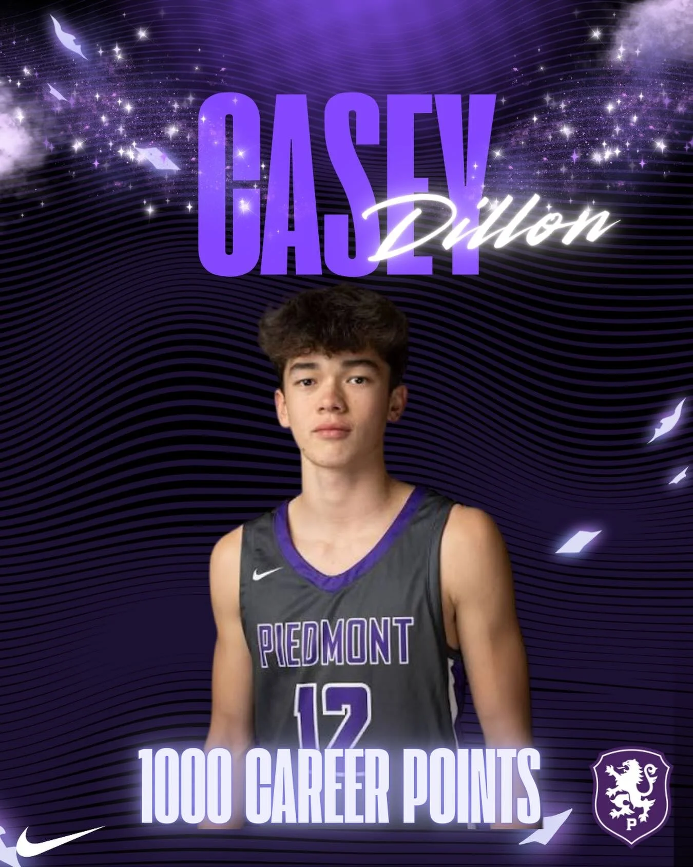 Congratulations to Dillon Casey on joining the 1,000 career points club in last nights game. #gohighlanders #piedmont #1000points