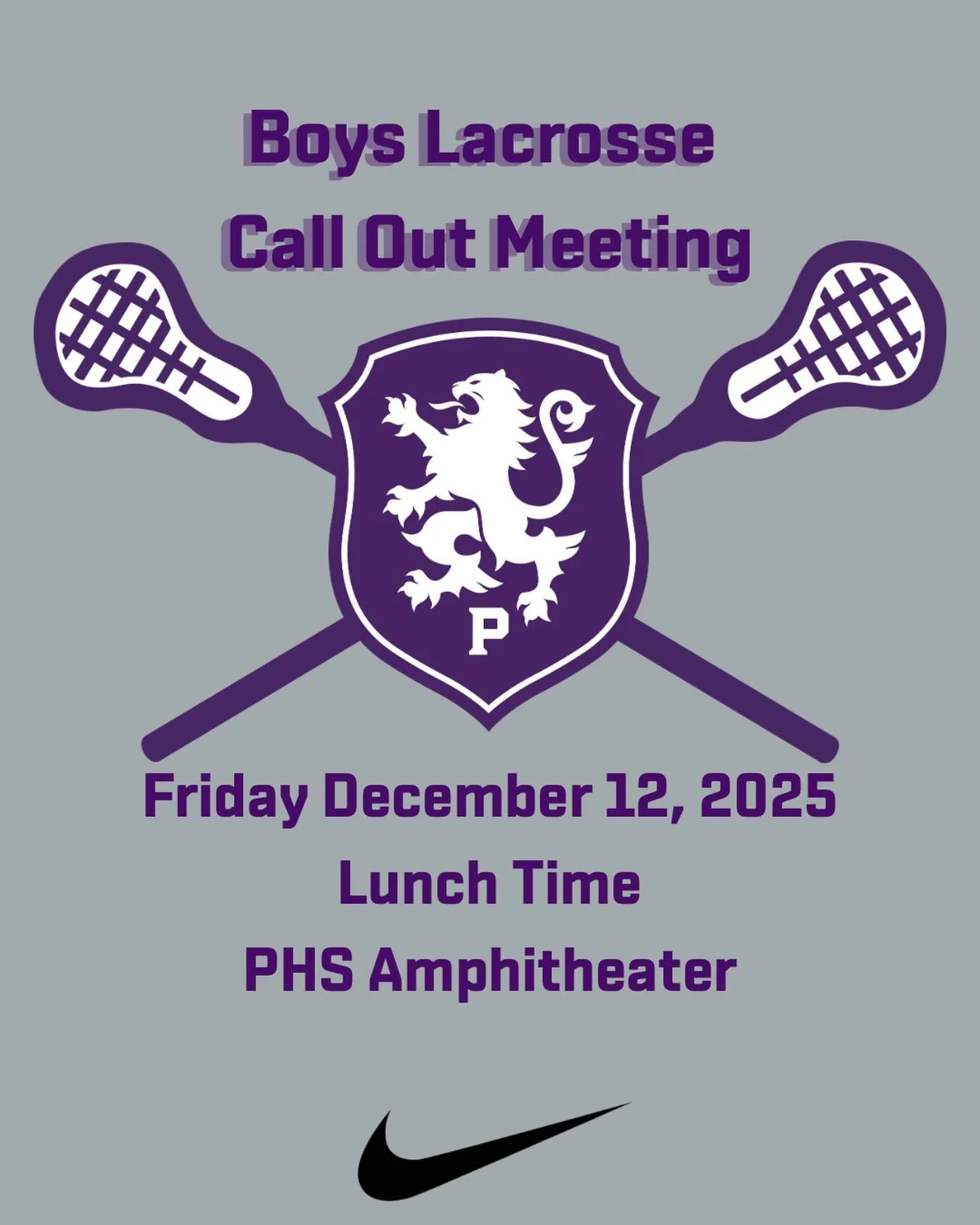 Boys Lacrosse call out meeting this Friday during lunch. #gohighlanders #piedmont #hssports