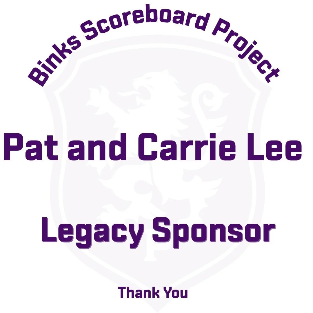 Thank You Pat and Carrie Lee for being a legacy sponsor for our Binks Scoreboard Project. #gohighlanders #piedmont #thankyou