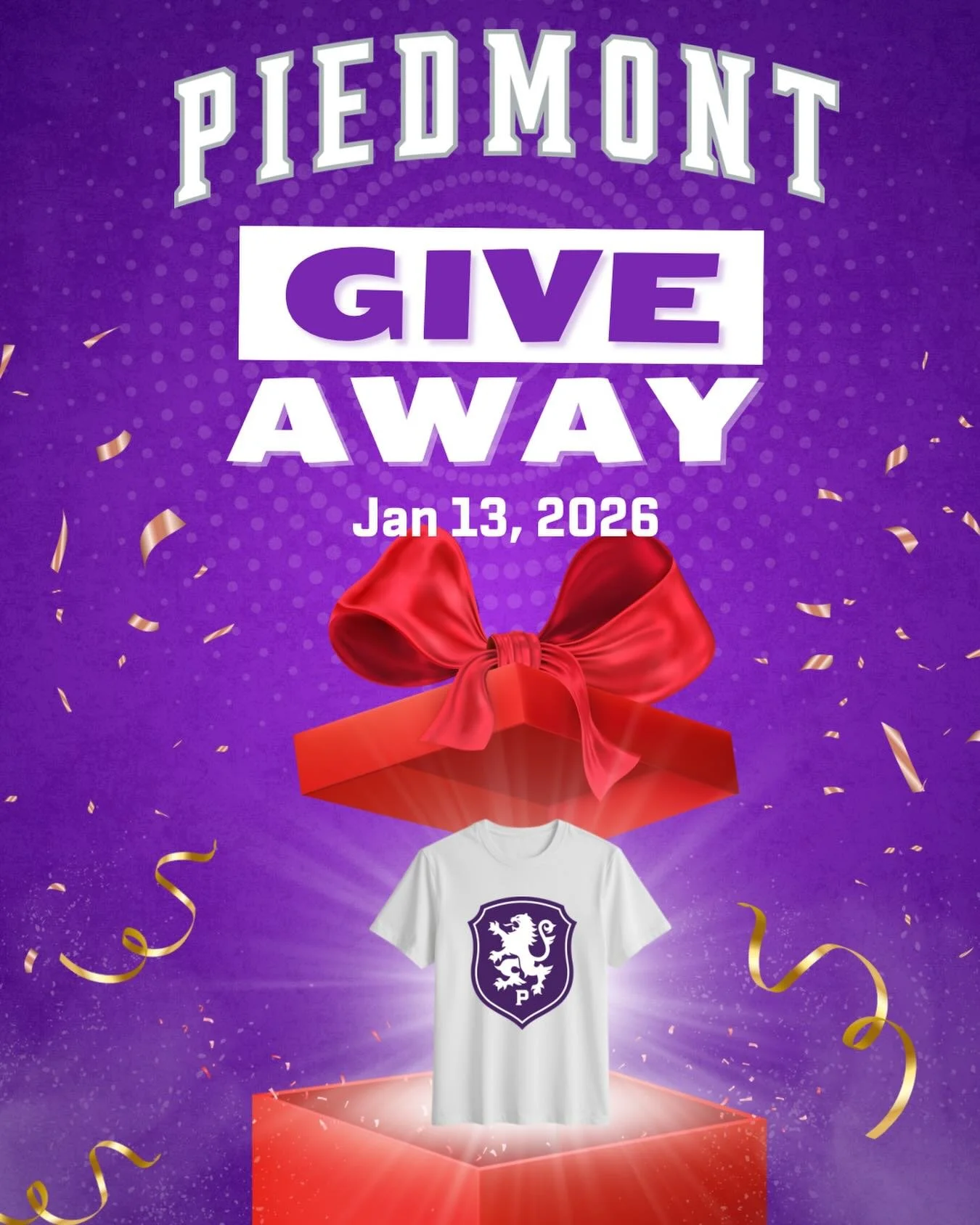 First 25 PHS/MHS students in the student section Tuesday Jan 13 for the girls varsity game vs O&rsquo;Dowd receive a Piedmont Basketball shirt tip off 6:30pm #gohighlanders #piedmont #hssports