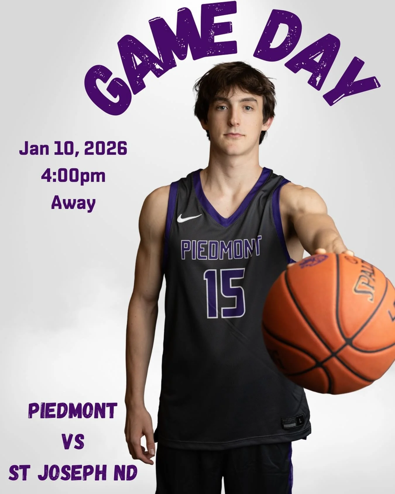 Piedmont takes on Saint Joseph Notre Dame in the road this afternoon Frosh- 1:00, JV-2:30pm, and V-4:00pm #gohighlanders #piedmont #hssports #basketball