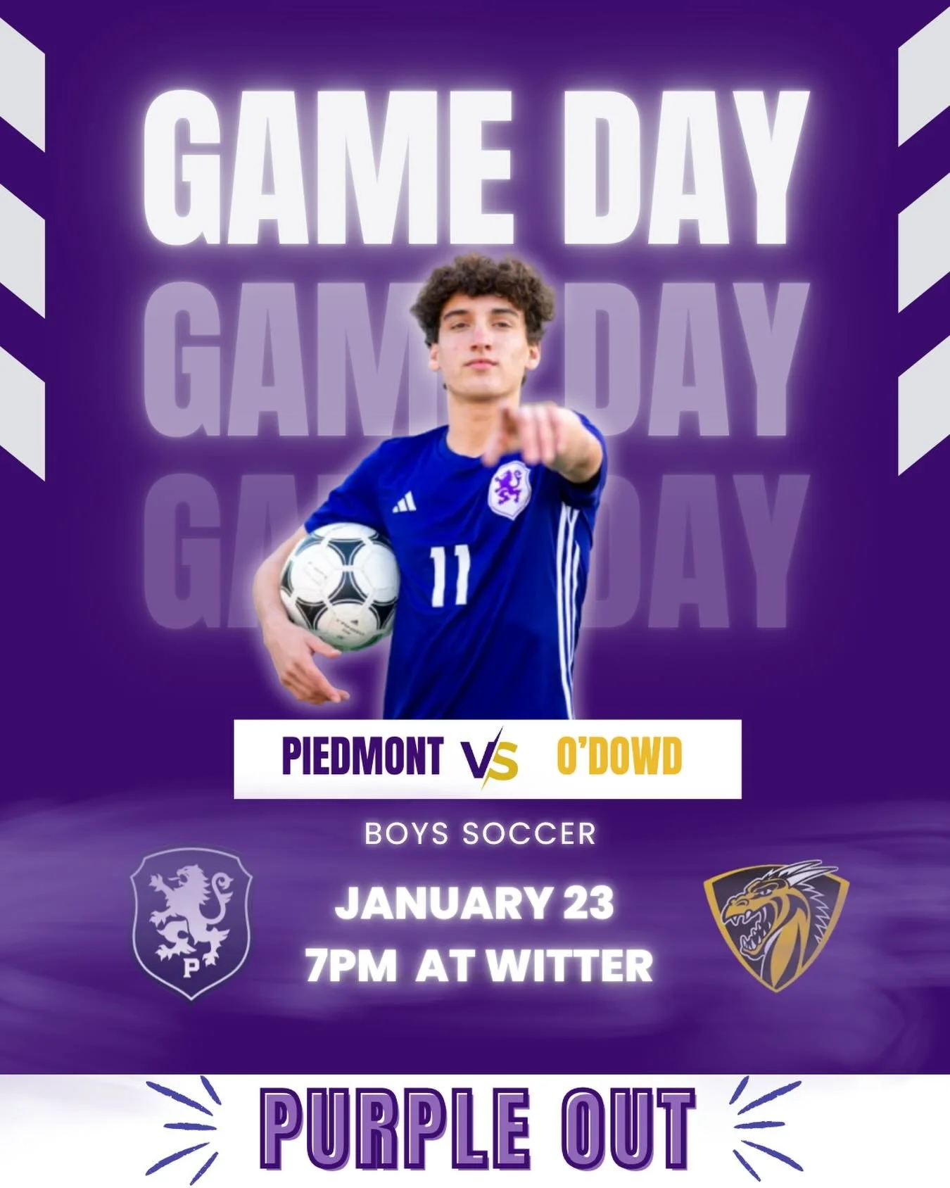 Boys soccer hosts O&rsquo;Dowd tonight at Witter Field tonight JV-5:00pm and V-7:00pm #gohighlanders #piedmont #hssports
