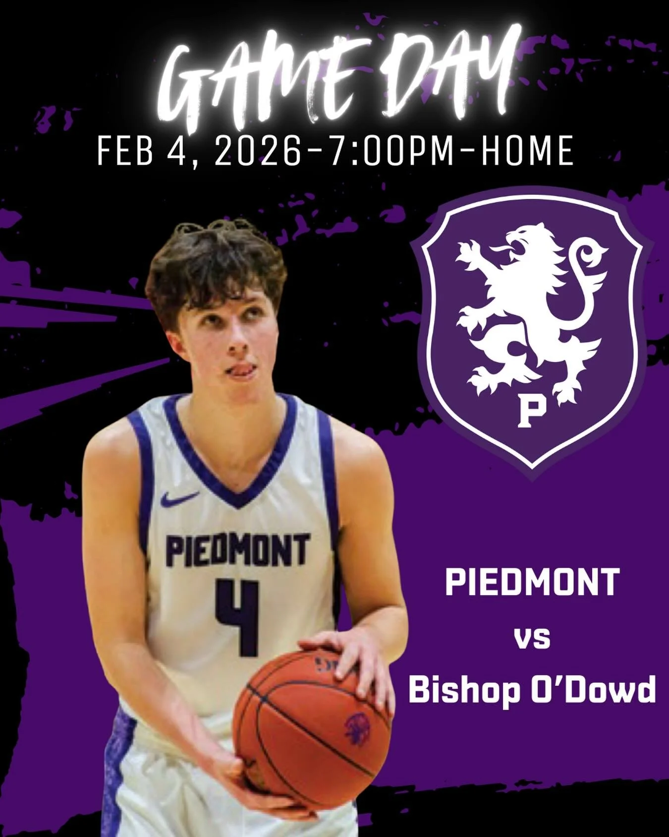 Piedmont vs O&rsquo;Dowd tonight at Binks Gym Frosh-4pm, JV-5:30pm, and V-7:00pm. Reminder tonight&rsquo;s games will be played with no spectators from either school games will be streamed on Hudl TV. #wearetakingastand #gohighlanders #piedmont