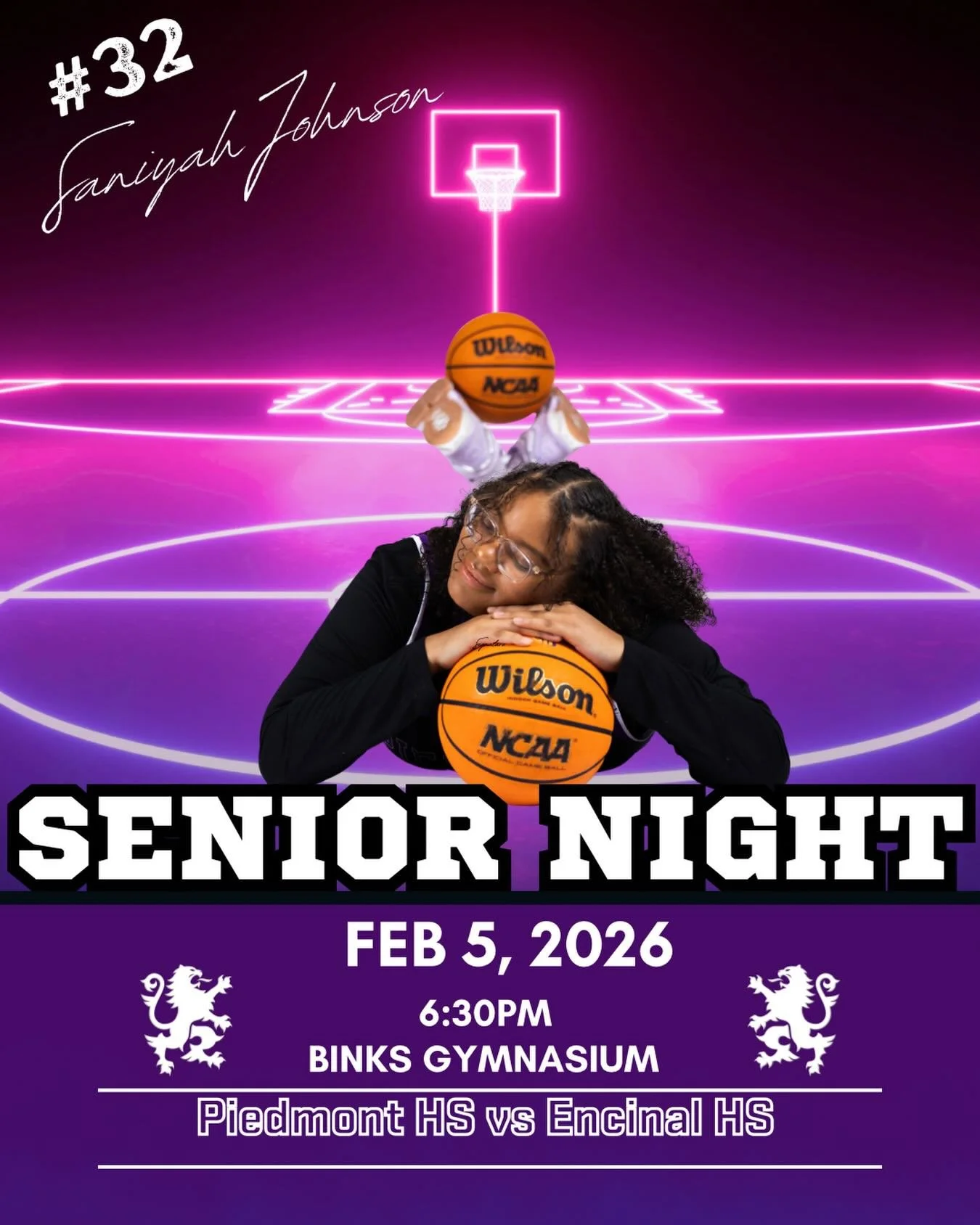 Senior Night! Come out and celebrate Senior Night with the girls basketball team as they take on Encinal HS. JV-5:00pm and V-6:30pm #gohighlanders #piedmont #hssports #classof2026