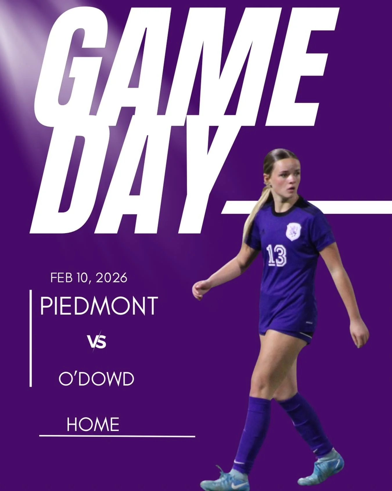 Girls soccer hosts O&rsquo;Down tonight at Witter Field JV-5pm and V-7pm #gohighlanders #piedmont #hssports