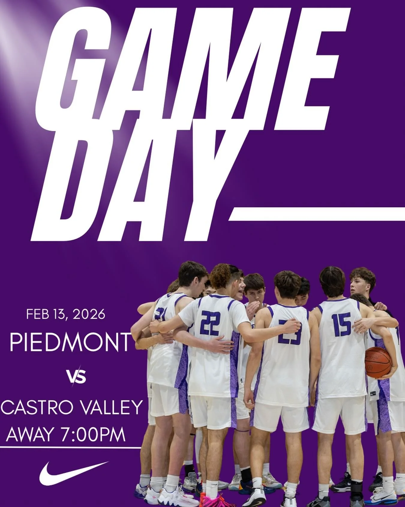 Boys Basketball caps off the regular season on the road at Castro Valley Frosh-4pm, JV-5:30pm, and V-7pm #gohighlanders #piedmont #hssports