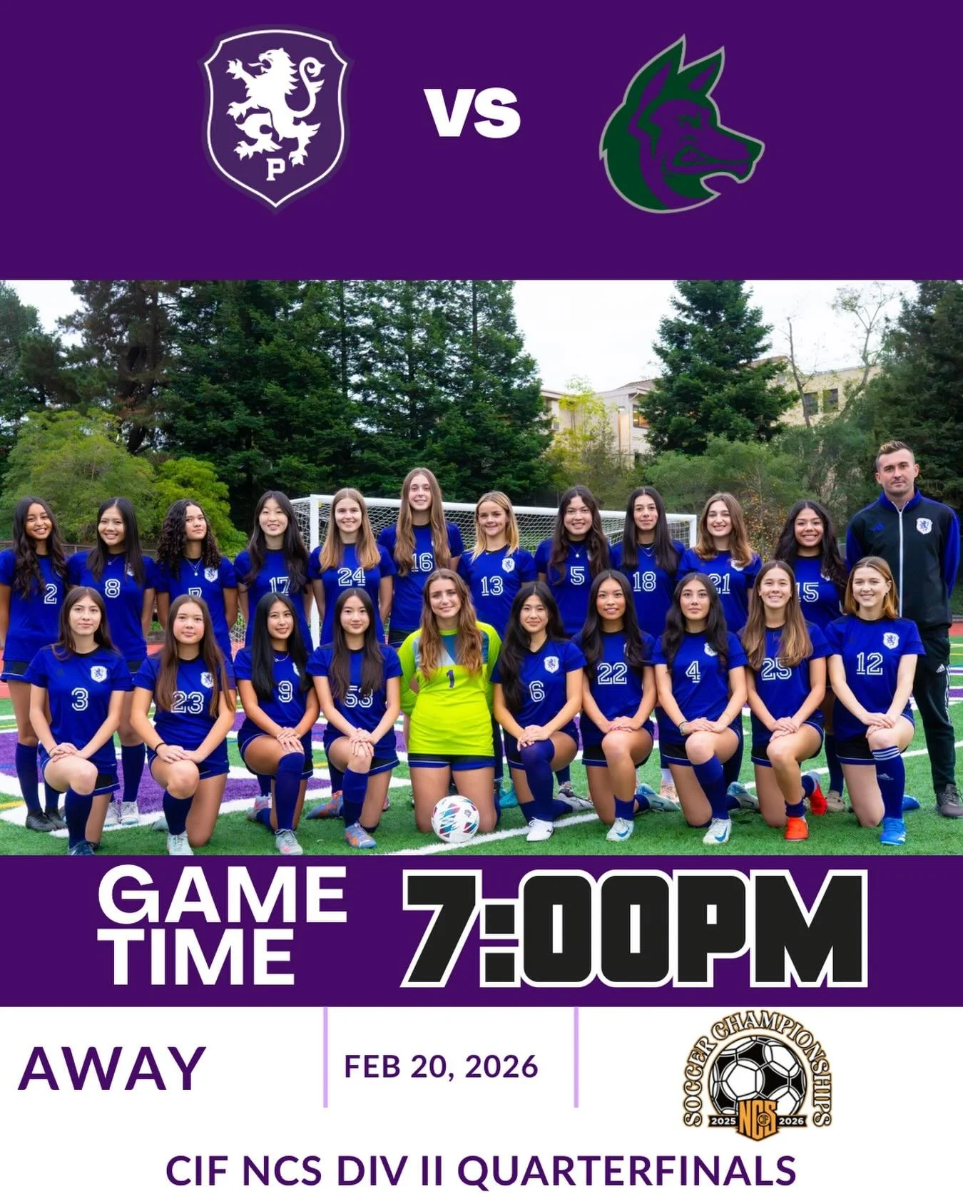 NCS Div II Quarterfinals tonight at Sonoma Academy. #gohighlanders #piedmont #hssports