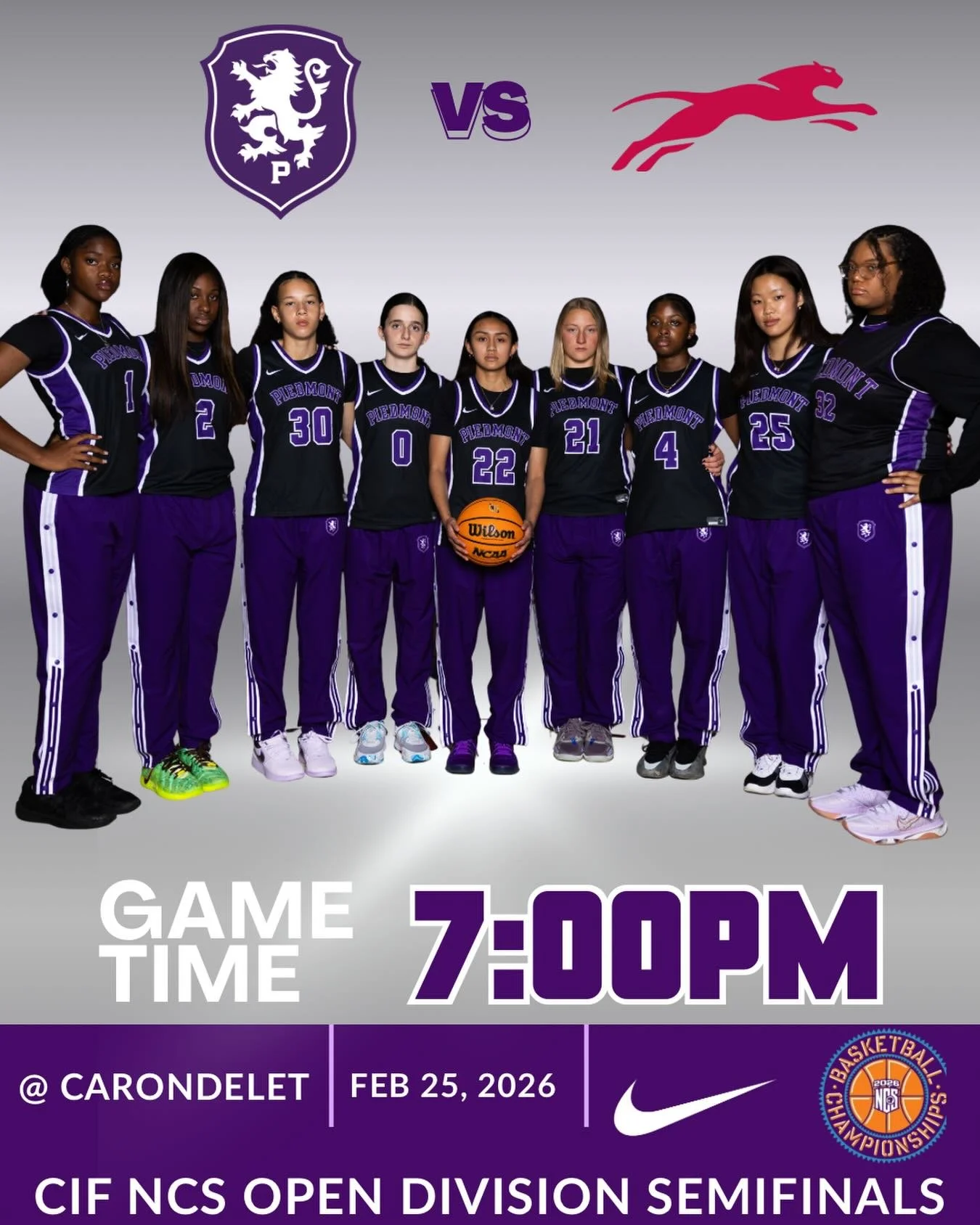 CIF NCS Open Division Semi Finals tonight at Carondelet HS! #gohighlanders #piedmont #hssports