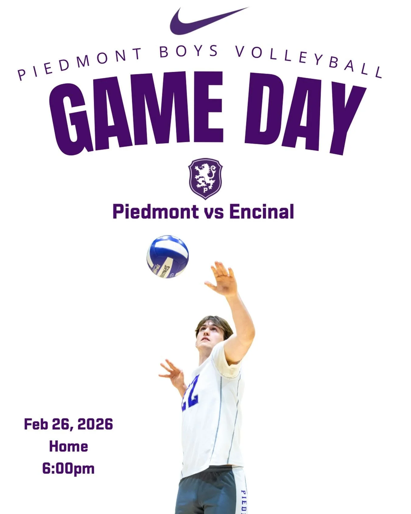 Boys Volleyball Home Opener tonight at Binks Gym #gohighlanders #piedmont #hssports