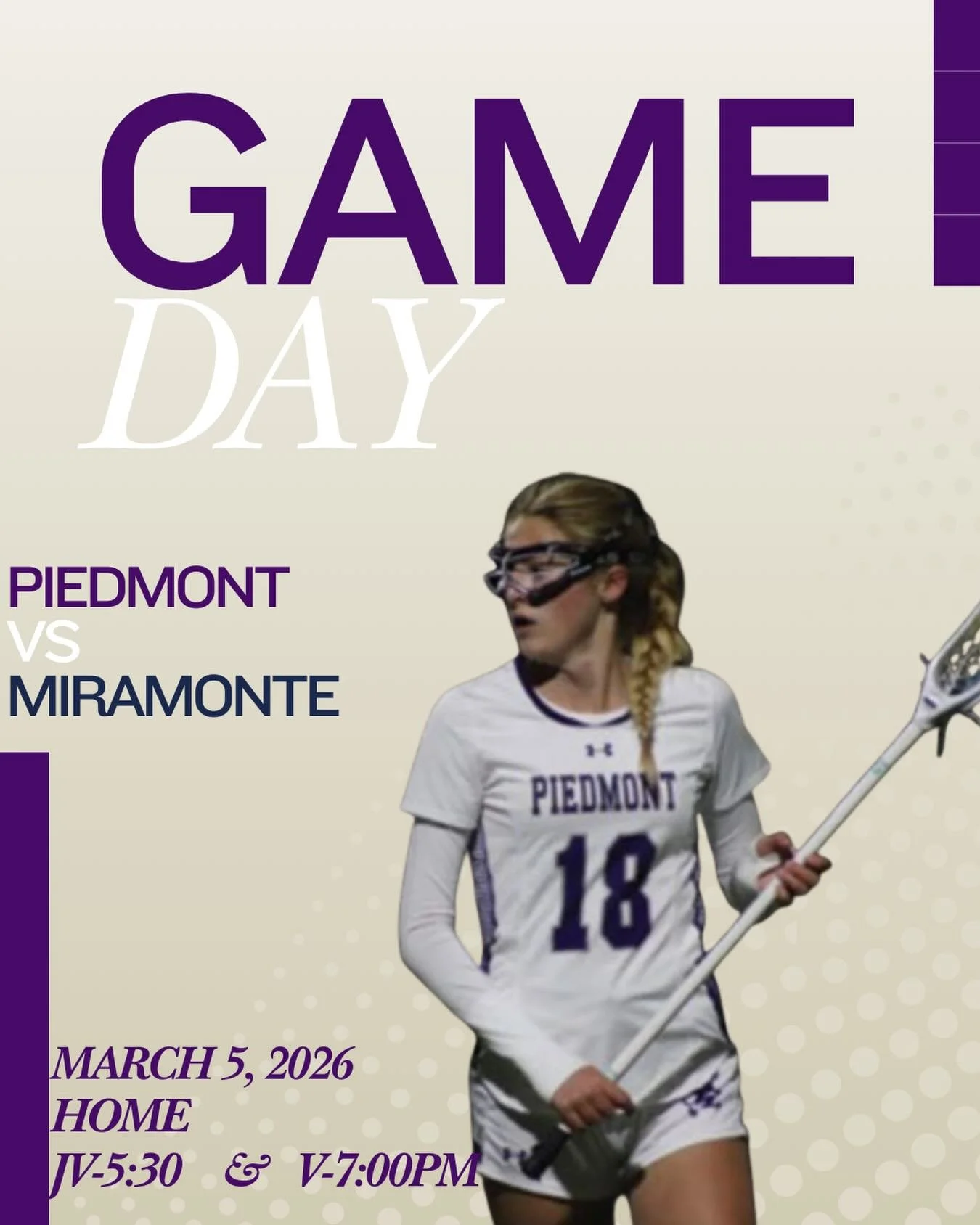 Girls LAX at home vs Miramonte #gohighlanders #piedmont #hssports