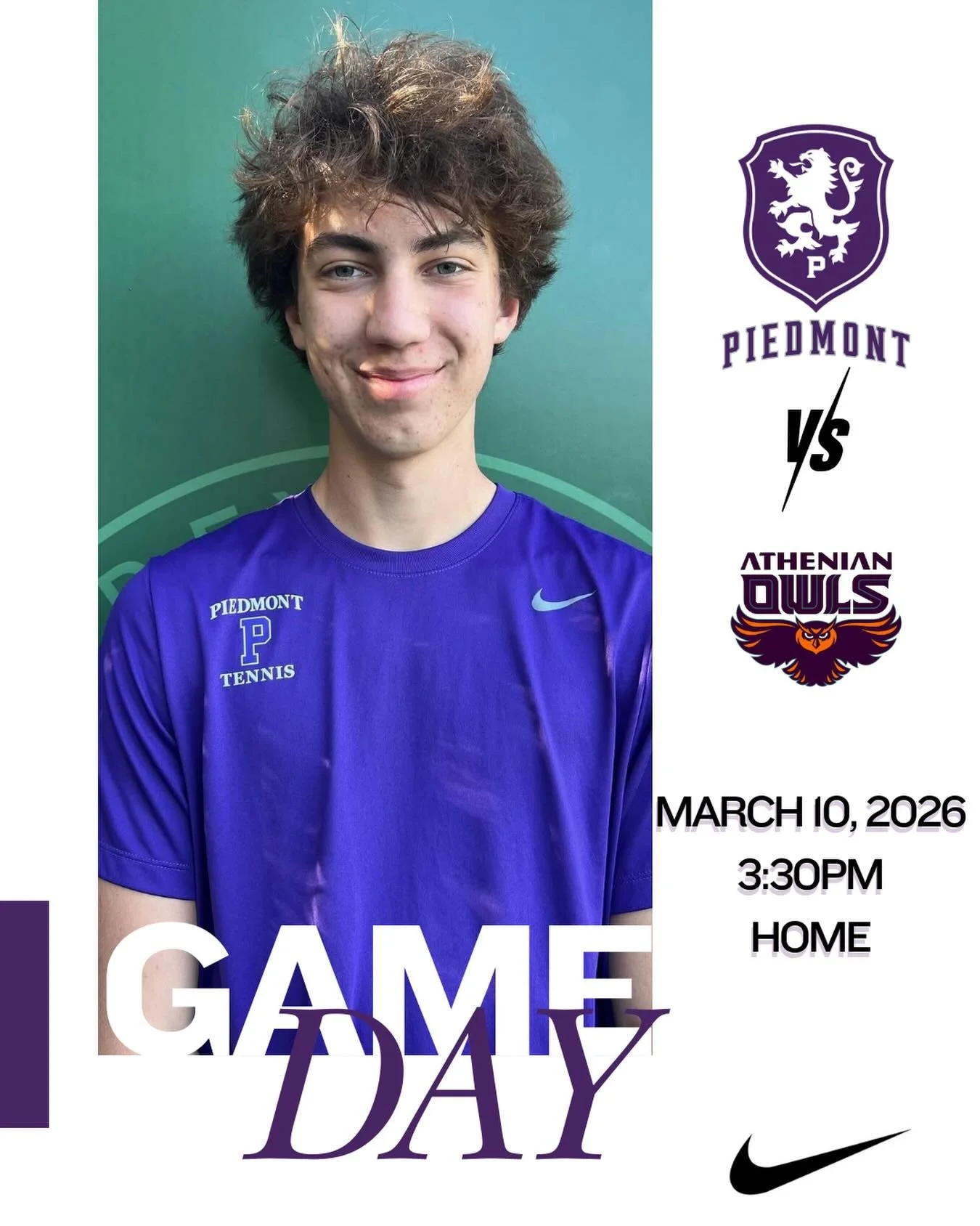 Boys Tennis home at 3:30pm #gohighlanders #piedmont #hssports