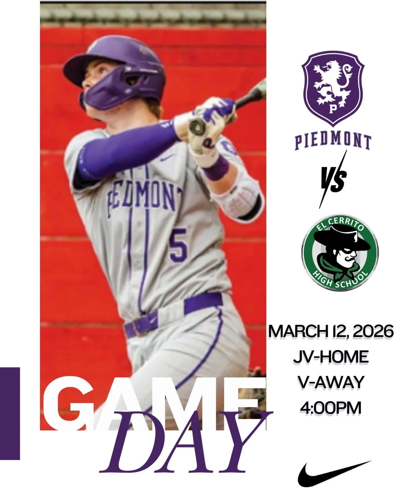 Baseball takes on El Cerrito this afternoon with IV at home and varsity on the road #gohighlanders #piedmont #hssports