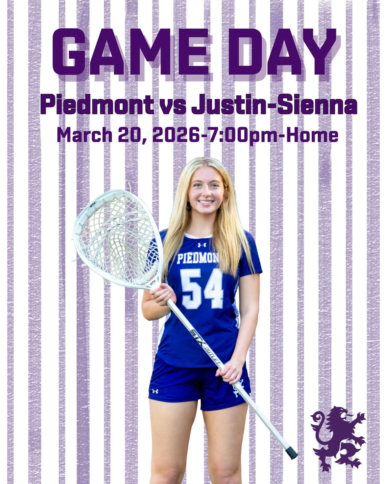 Girls Lacrosse at home vs Justin-Siena JV-5:30 and V-7:00pm. Come support your Highlanders #hssports #gohighlanders #piedmont