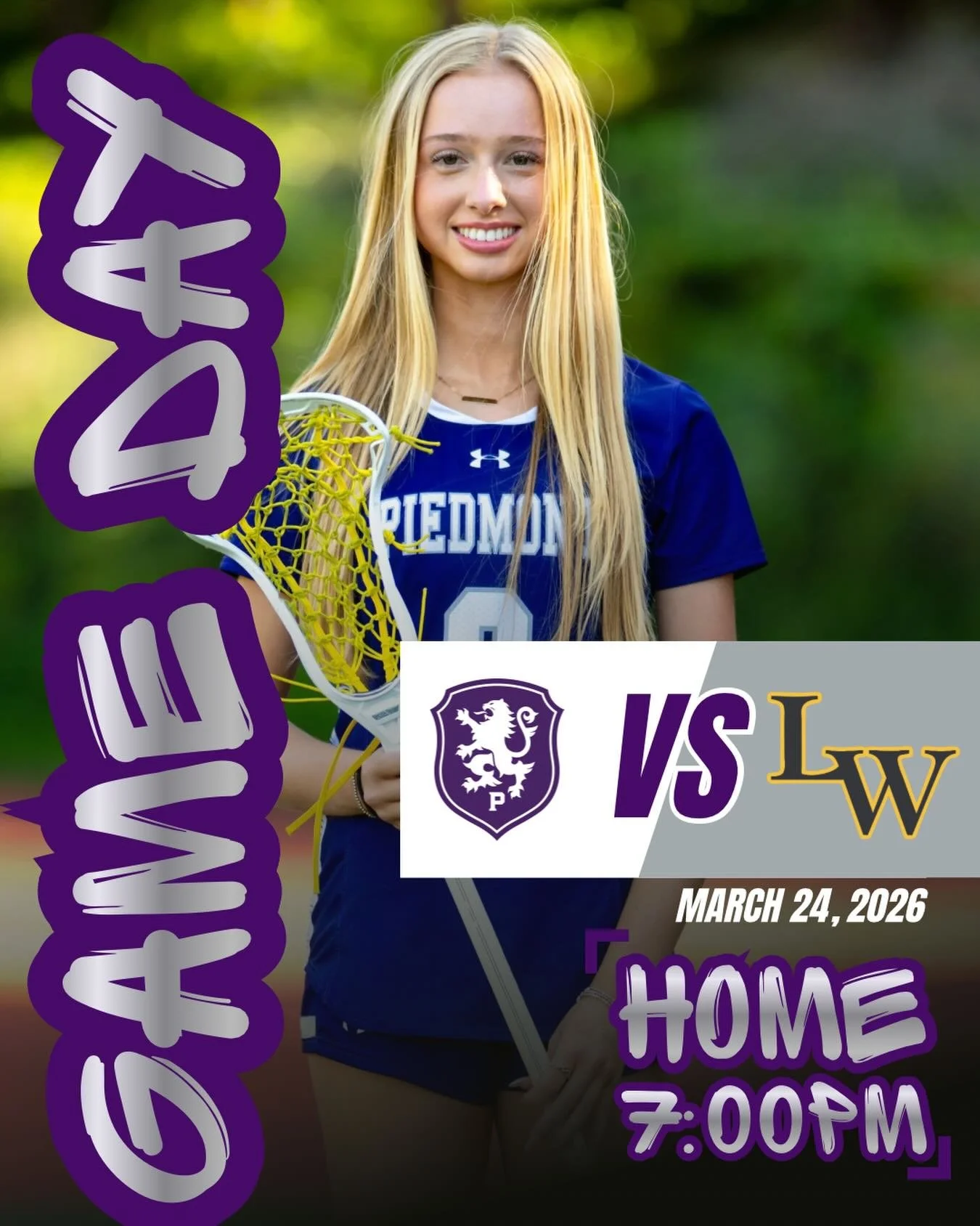 Girls Lacrosse at home vs Lick Wilmerding tonight at Witter Field JV-5:30pm and V-7:00pm #gohighlanders #piedmont #hssports #lacrosse