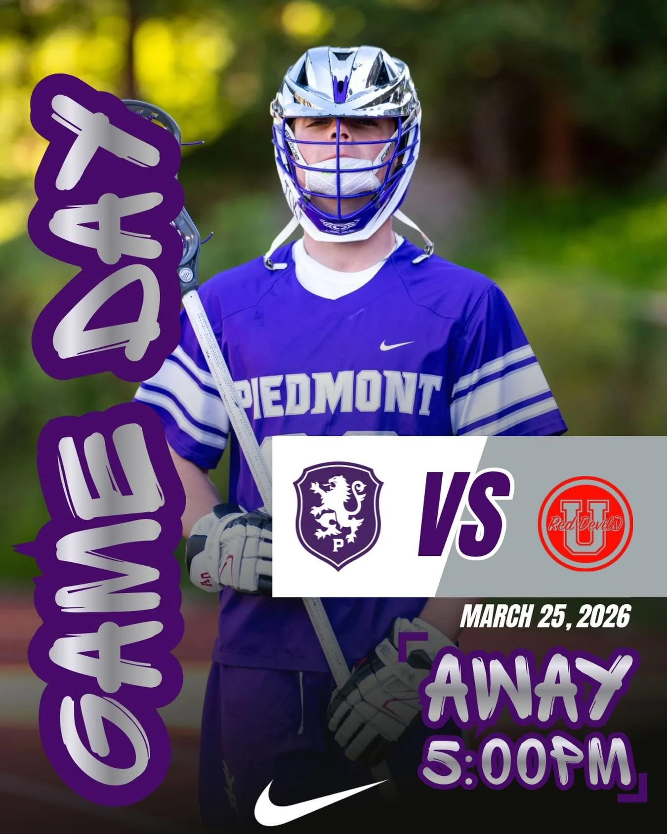 Boys Lacrosse travels across the bay to take on University this evening #gohighlanders #piedmont #hssports #lacrosse