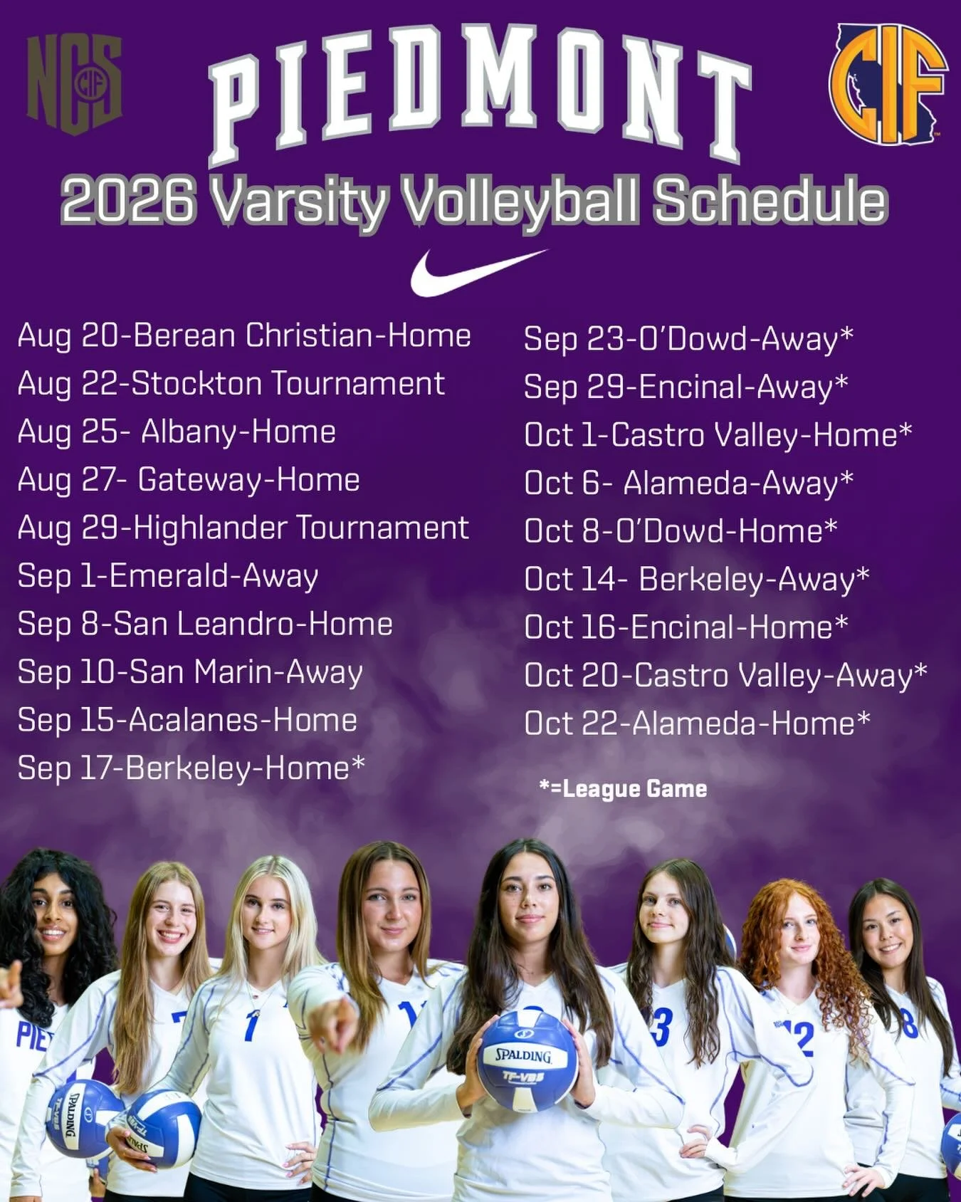 2026 Varsity Volleyball Schedule is set and the Highlanders are running to make a run for a championship #gohighlanders #piedmont #hssports #volleyball
