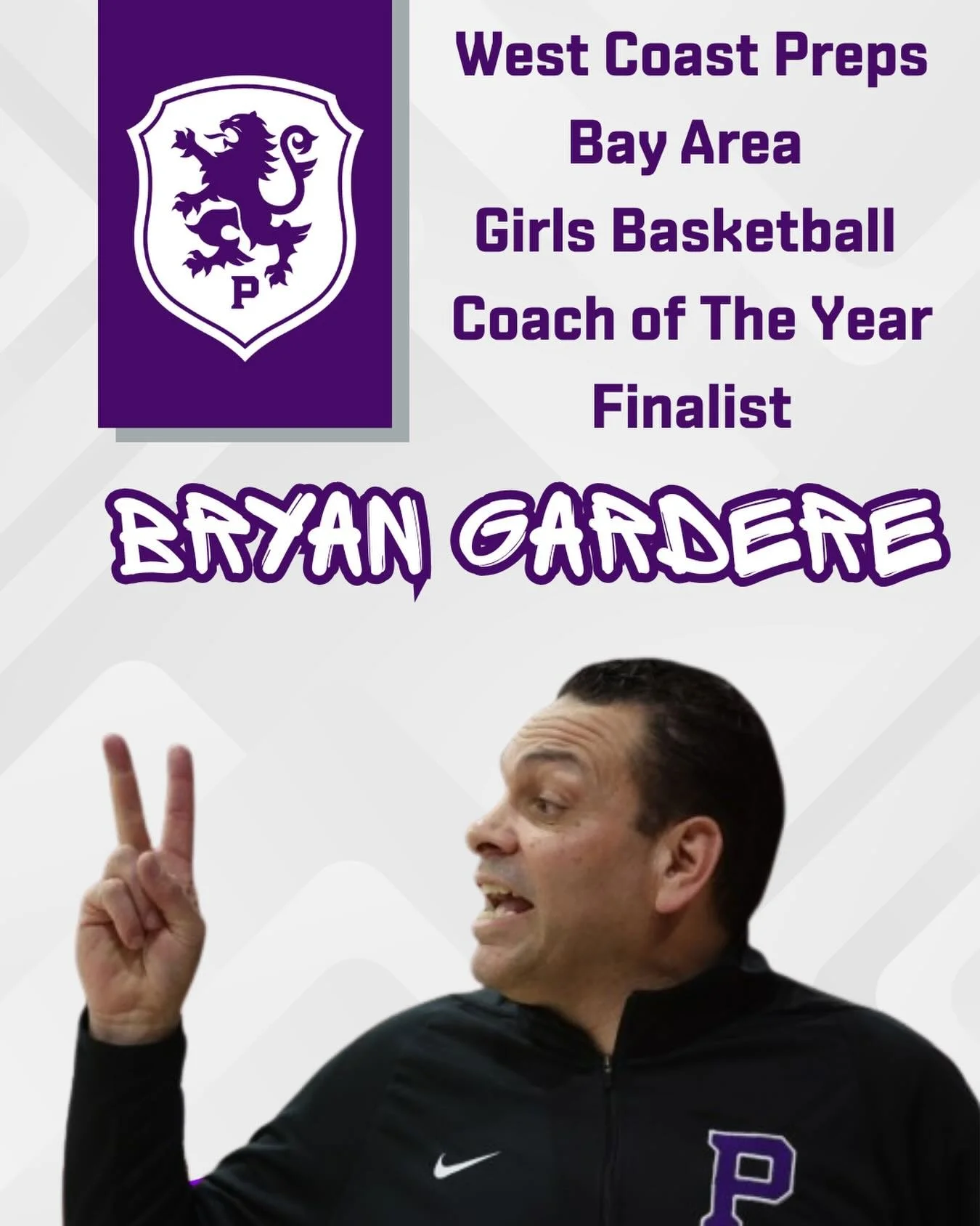 Congrats to Bryan Gardere on being a finalist for the West Coast Preps Bay Area Girls Basketball Coach of The Year. #goat #gohighlanders #piedmont #hssports #legendary