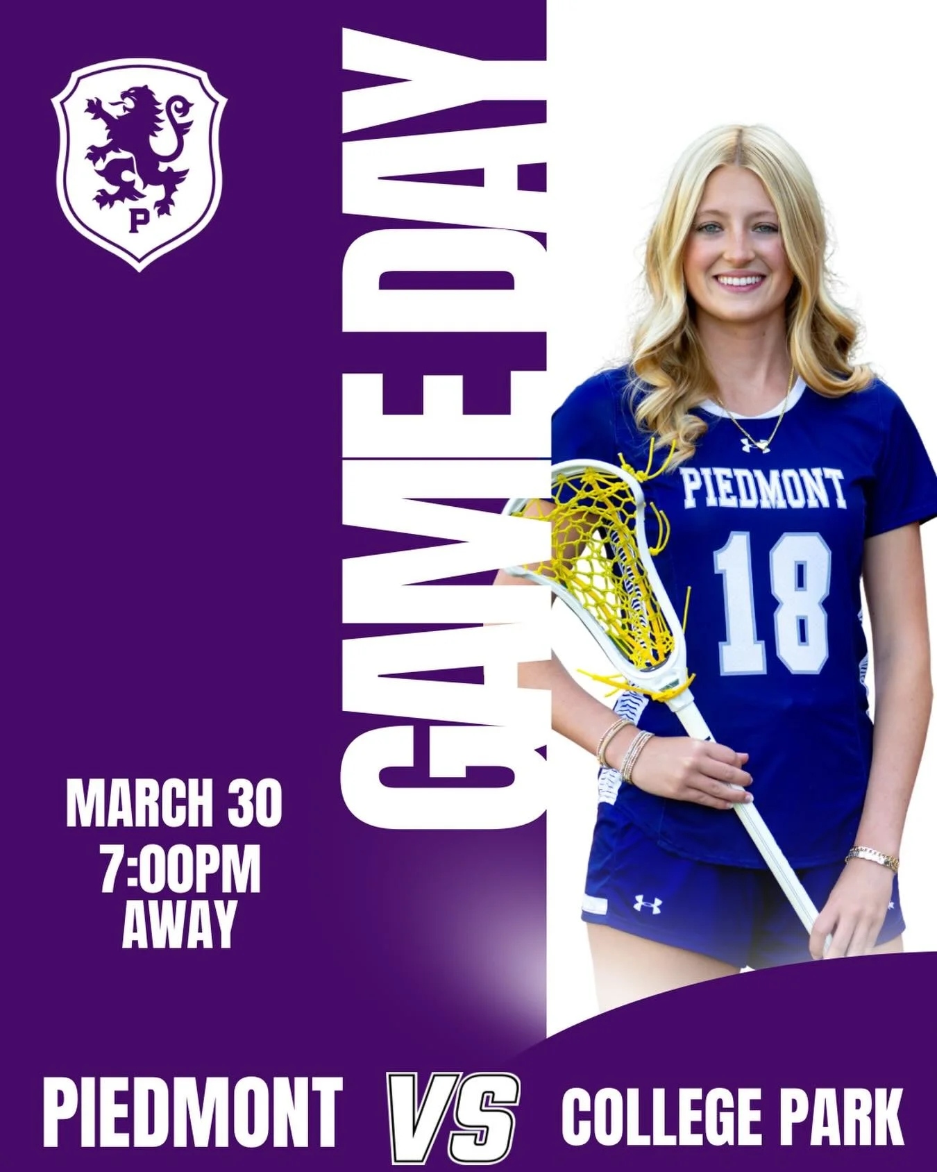 Girls Lacrosse travels to College Park tonight for a rematch of last years NCS D.2 Finals #gohighlanders #piedmont #hssports #lacrosse