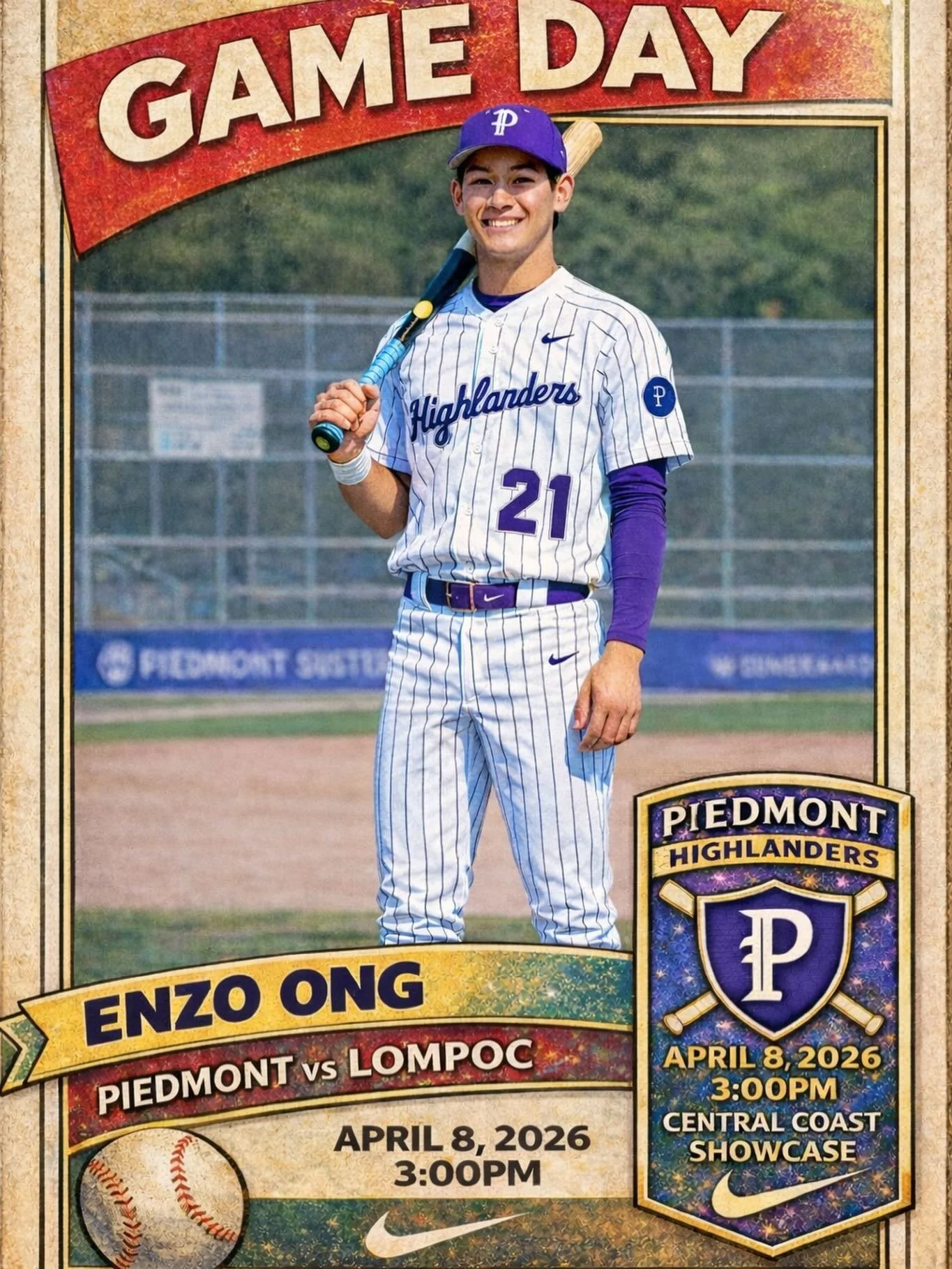 Day 2 of the Central Coast Classic Piedmont vs Lompoc #gohighlanders #piedmont #hssports #baseball